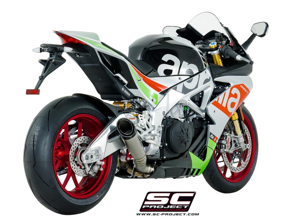 APRILIA RSV4 (2017) - RF - RR S1 Muffler, low position, Titanium, with Carbon fibre end cap