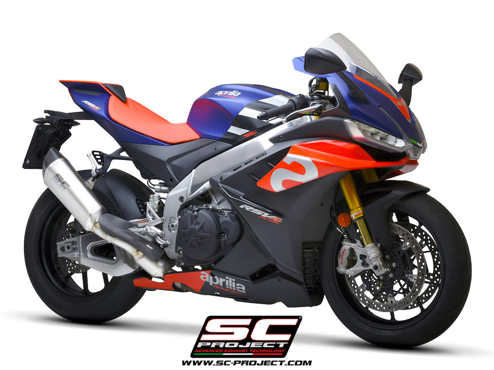 Aprilia RSV4 (2021-2022) Factory SC1-R Muffler, carbon fiber end cap, with exhaust valve - Euro 5