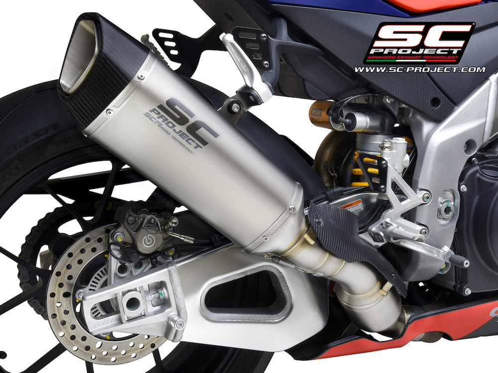 Aprilia RSV4 (2021-2022) Factory SC1-R Muffler, carbon fiber end cap, with exhaust valve - Euro 5