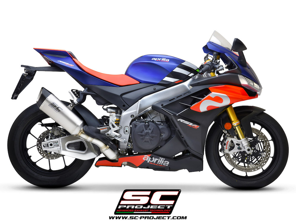 Aprilia RSV4 (2021-2022) Factory SC1-R Muffler, carbon fiber end cap, with exhaust valve - Euro 5