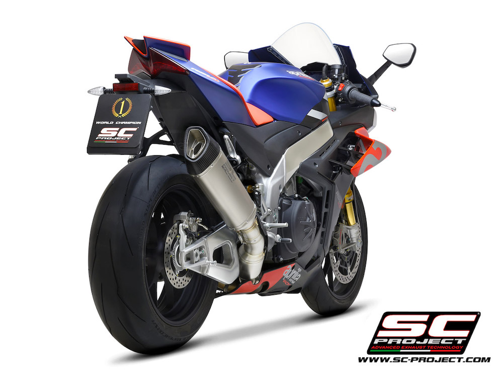 Aprilia RSV4 (2021-2022) Factory SC1-R Muffler, carbon fiber end cap, with exhaust valve - Euro 5