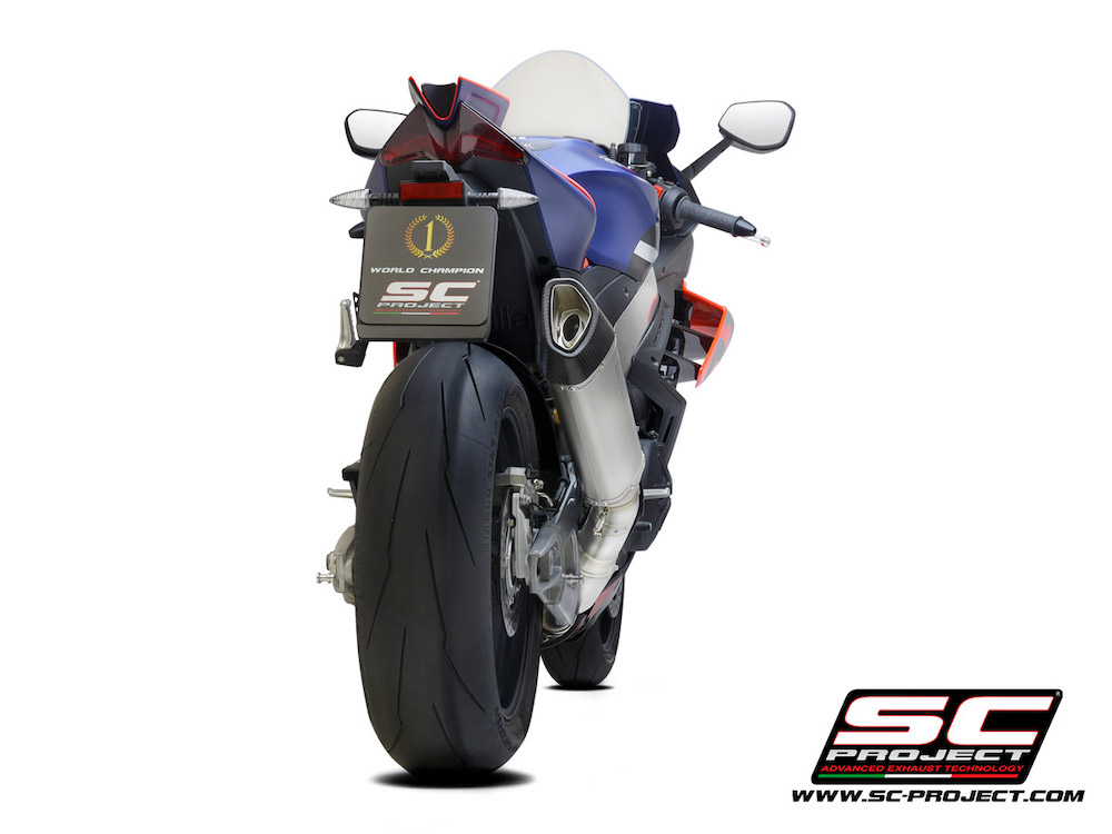 Aprilia RSV4 (2021-2022) Factory SC1-R Muffler, carbon fiber end cap, with exhaust valve - Euro 5