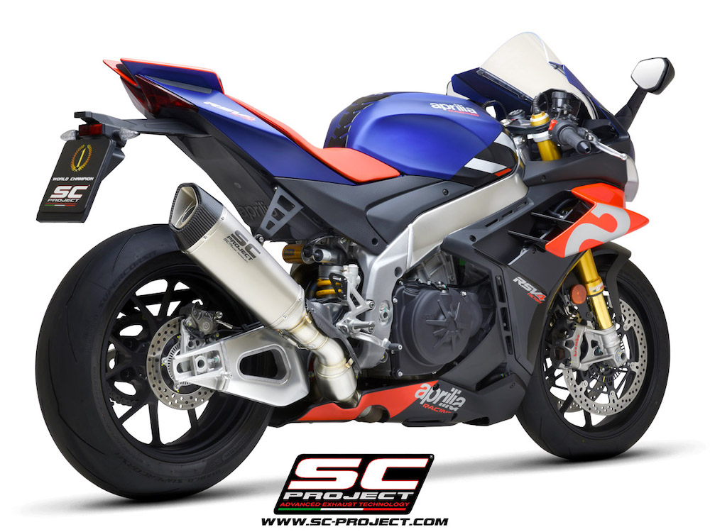 Aprilia RSV4 (2021-2022) Factory SC1-R Muffler, carbon fiber end cap, with exhaust valve - Euro 5