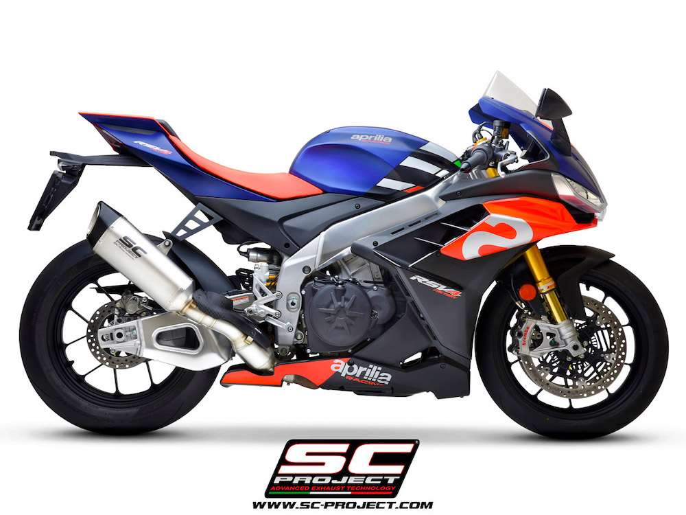 Aprilia RSV4 (2021-2022) Factory SC1-R Muffler, carbon fiber end cap, with exhaust valve - Euro 5