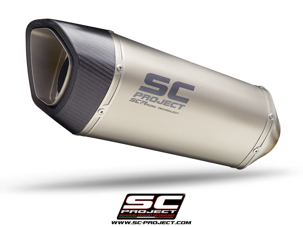 Aprilia RSV4 (2021-2022) Factory SC1-R Muffler (350mm), with carbon fiber end cap
