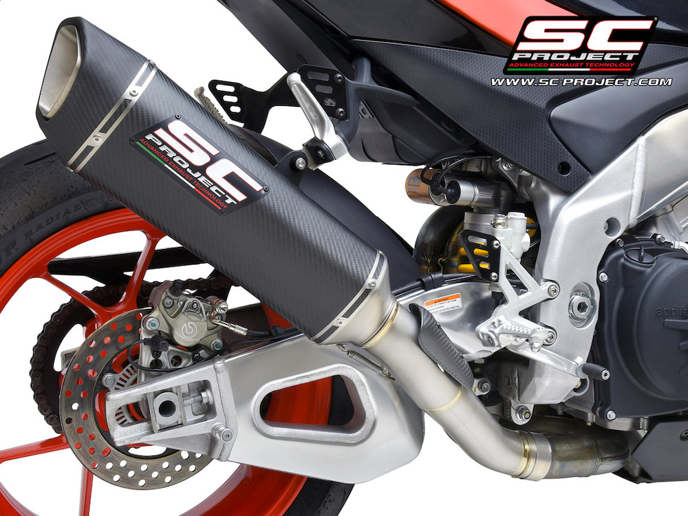 Aprilia TUONO V4 (2021 - 2022) - Factory SC1-R Muffler (350mm), with carbon fiber end cap