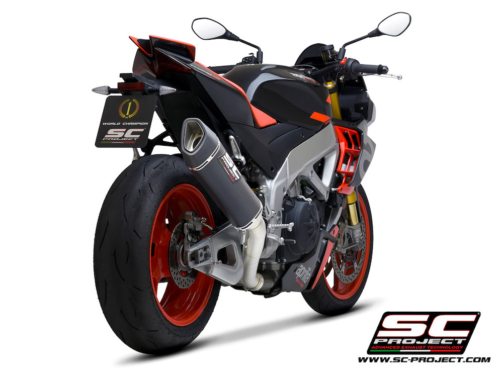 Aprilia TUONO V4 (2021 - 2022) - Factory SC1-R Muffler (350mm), with carbon fiber end cap