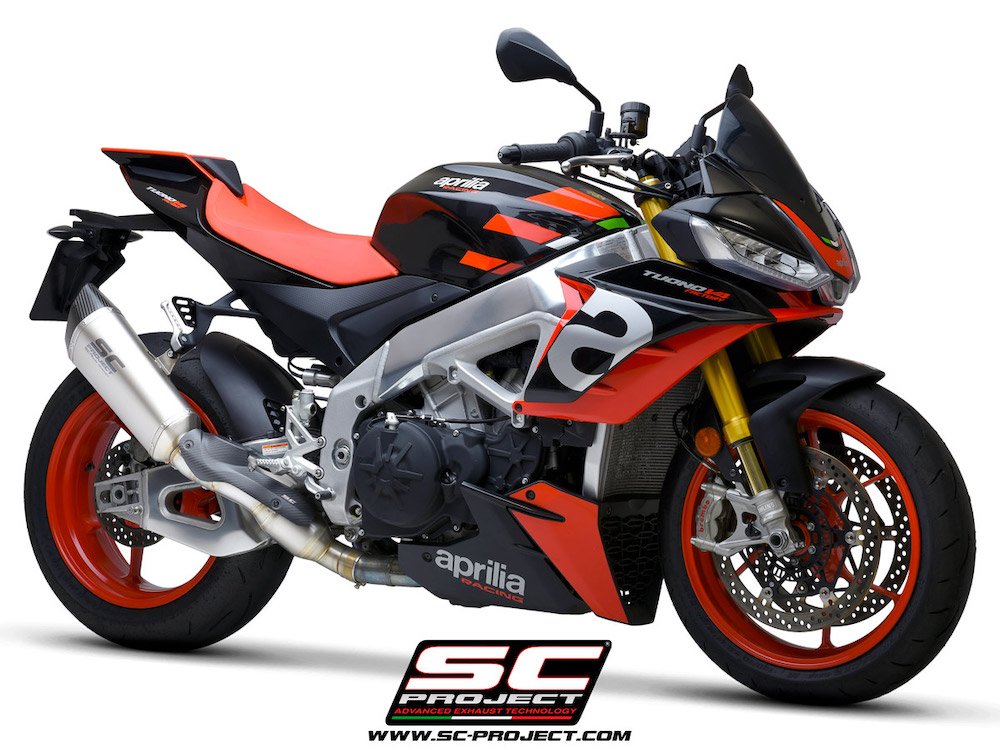 Aprilia TUONO V4 (2021 - 2022) - Factory SC1-R Muffler, carbon fiber end cap, with exhaust valve - Euro 5