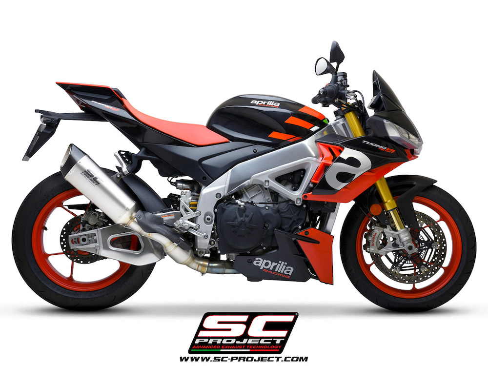 Aprilia TUONO V4 (2021 - 2022) - Factory SC1-R Muffler, carbon fiber end cap, with exhaust valve - Euro 5