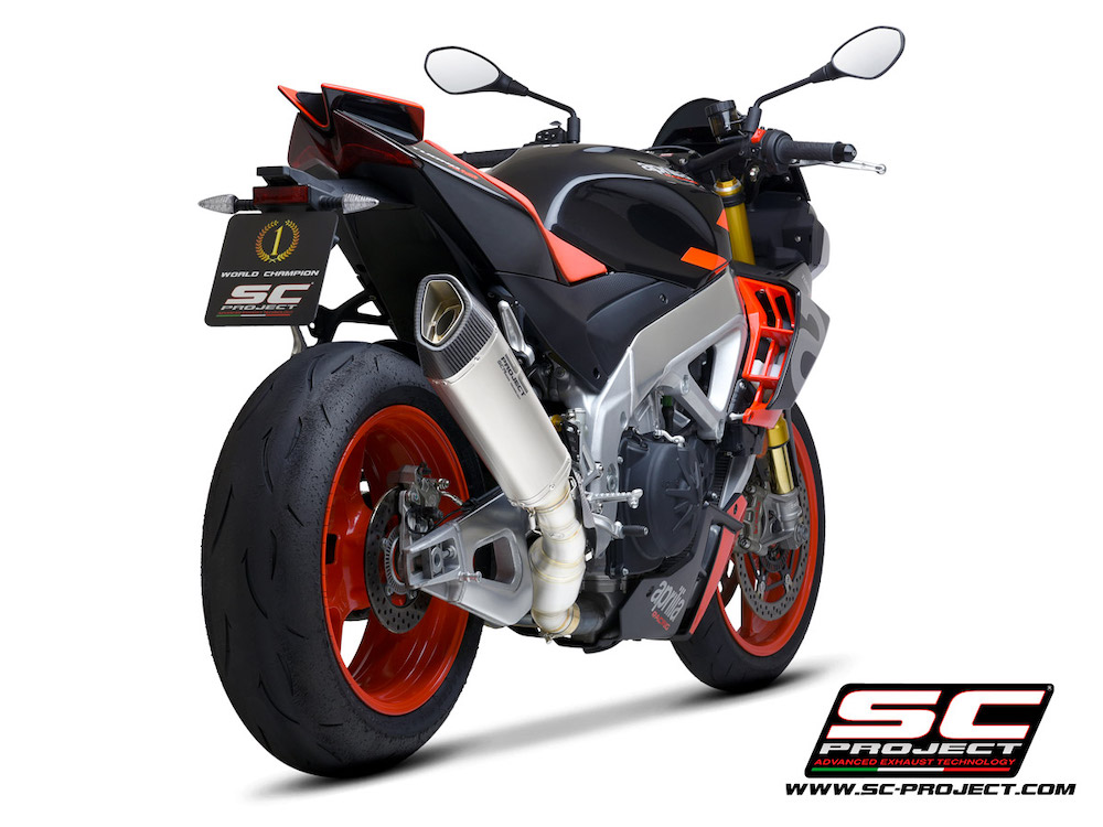 Aprilia TUONO V4 (2021 - 2022) - Factory SC1-R Muffler, carbon fiber end cap, with exhaust valve - Euro 5