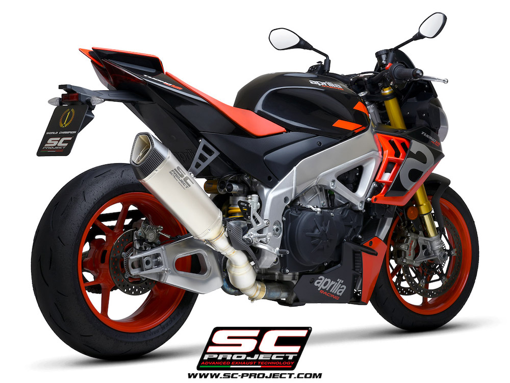 Aprilia TUONO V4 (2021 - 2022) - Factory SC1-R Muffler, carbon fiber end cap, with exhaust valve - Euro 5