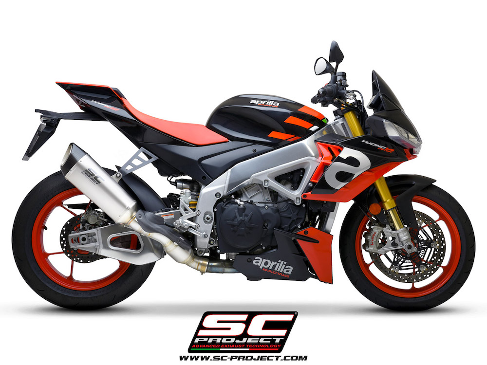 Aprilia TUONO V4 (2021 - 2022) - Factory SC1-R Muffler, carbon fiber end cap, with exhaust valve - Euro 5