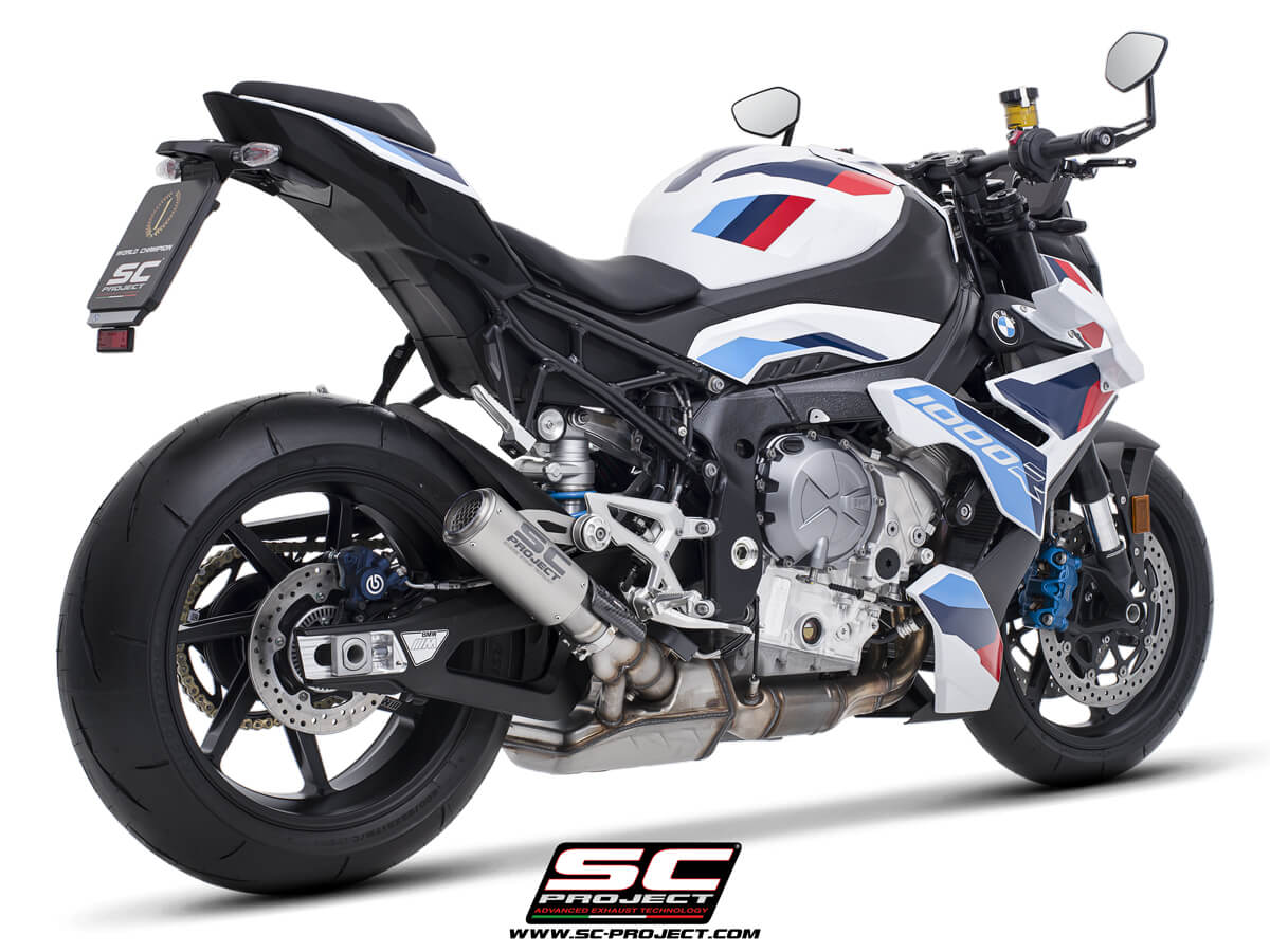 BMW M 1000 R (2023 – 2024) CR-T titanium exhaust, with stoneguard grid