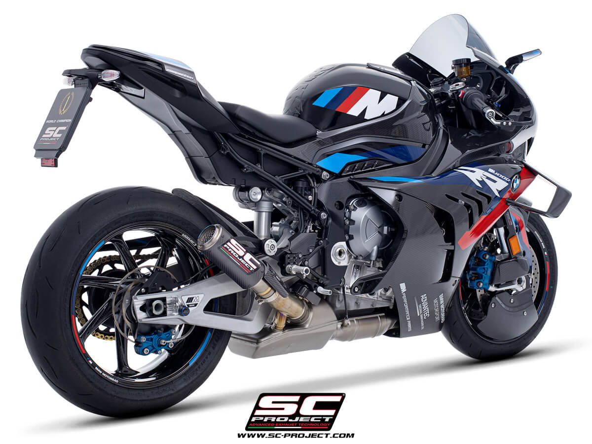 BMW M 1000 RR (2020 - 2023) CR-T carbon exhaust, with stoneguard grid