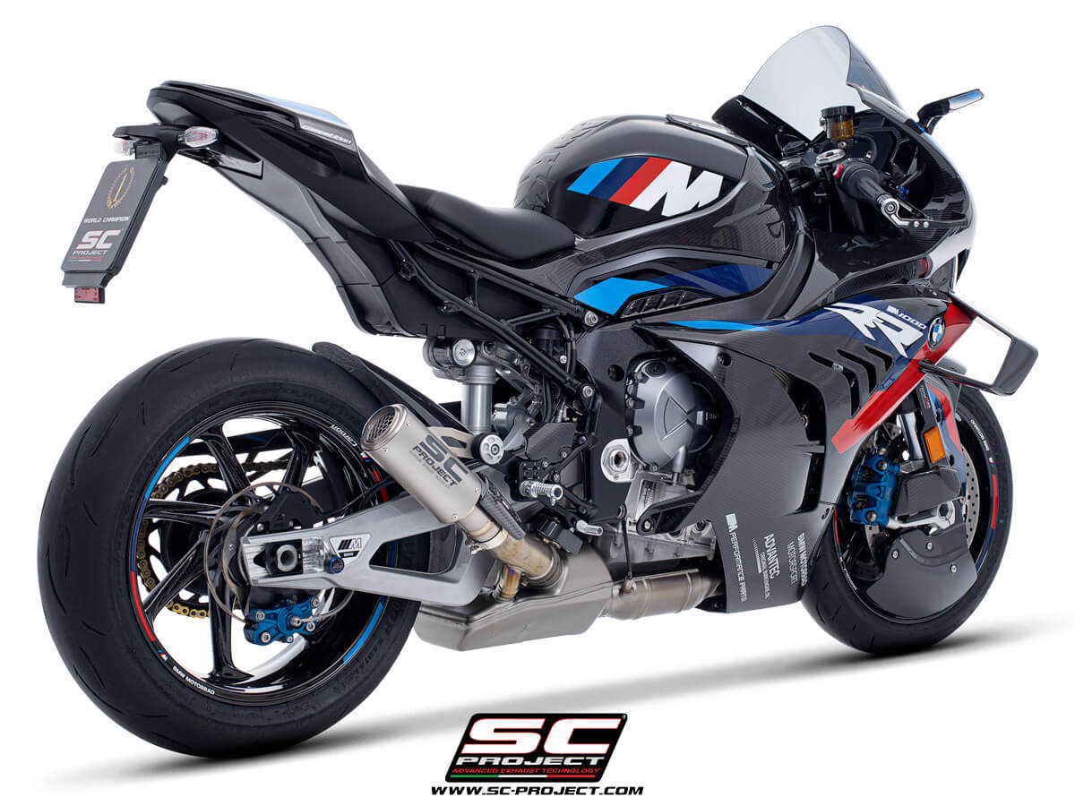 BMW M 1000 RR (2020 - 2023) CR-T titanium exhaust, with stoneguard grid