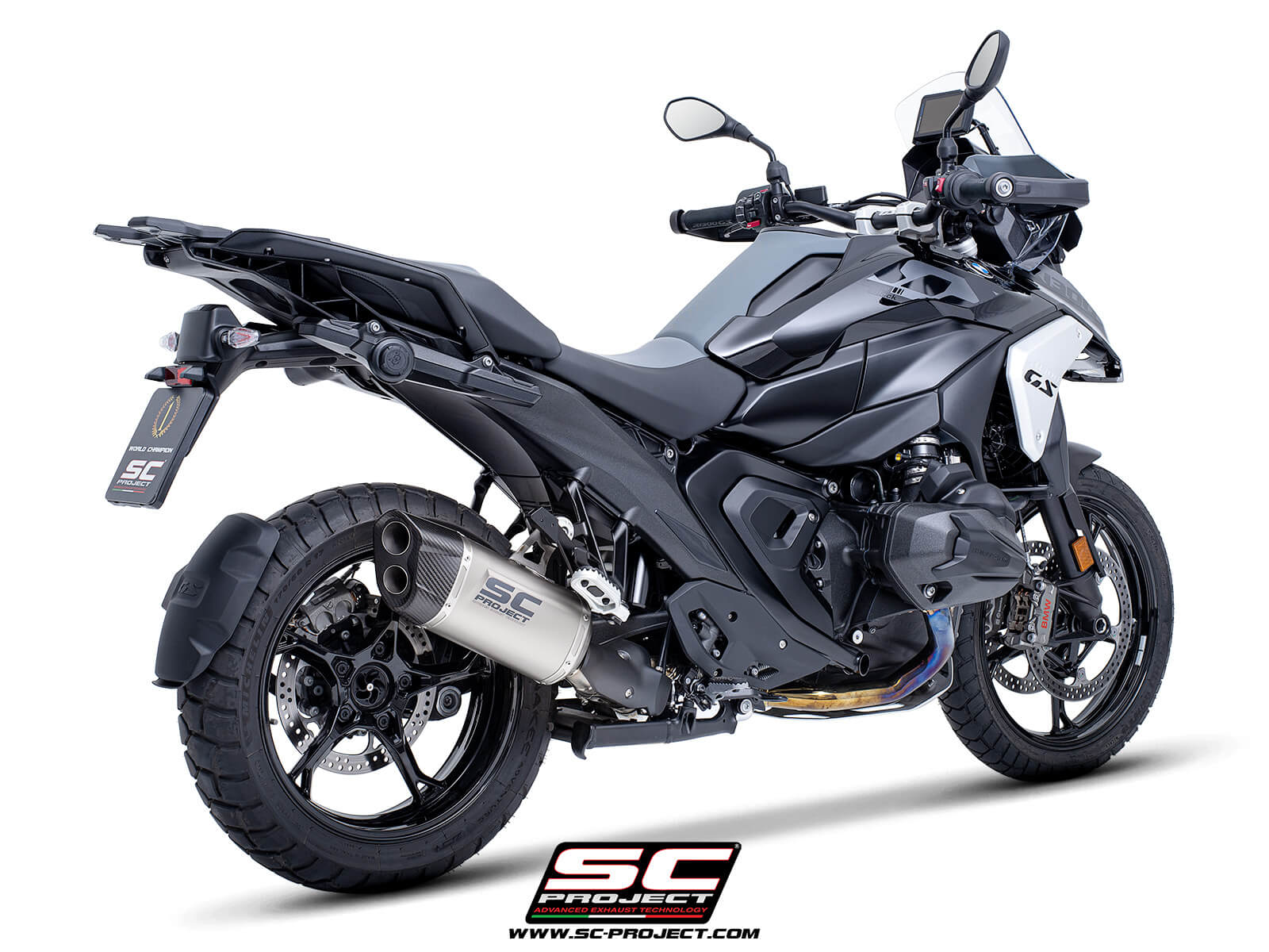 BMW R 1300 GS (2023 - 2024) Adventure-R titanium exhaust, compatible with original side-cases