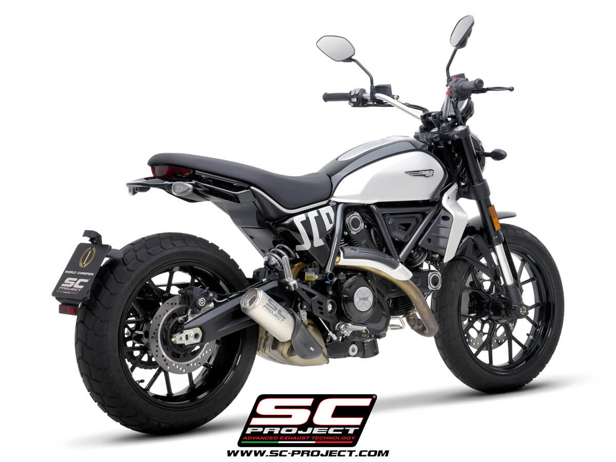 DUCATI SCRAMBLER 800 (2023) CR-T titanium exhaust, with stoneguard grid