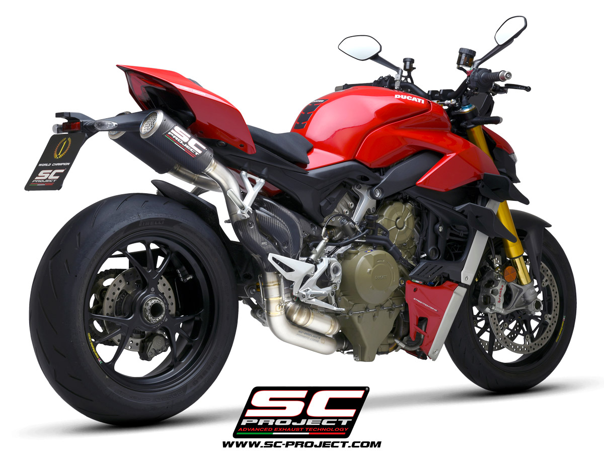 DUCATI STREETFIGHTER V4 (2020) Semi-complete 2-1-2 titanium system, with double CR-T M2 mufflers carbon fibre