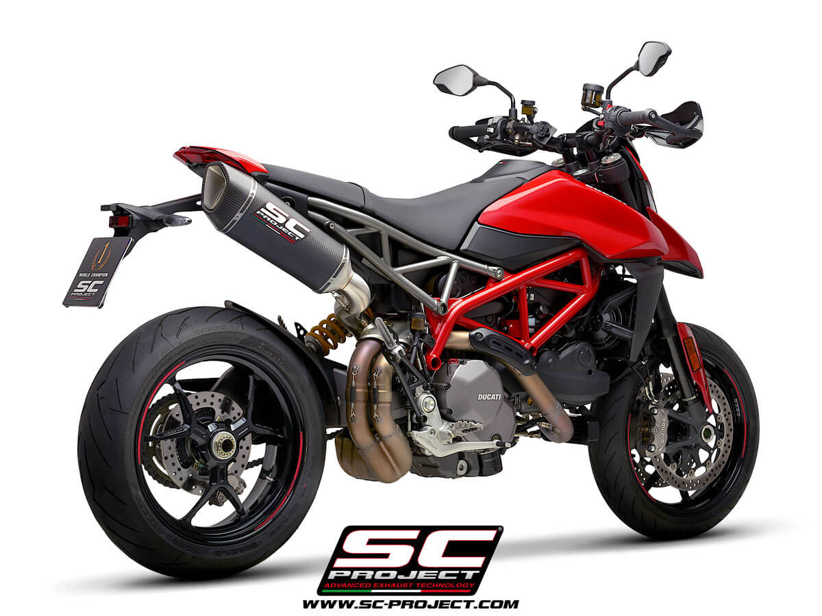 DUCATI HYPERMOTARD 950 - RVE - SP (2021 - 2022) - EURO 5 SC1-R Muffler, carbon fiber, with carbon fiber end cap