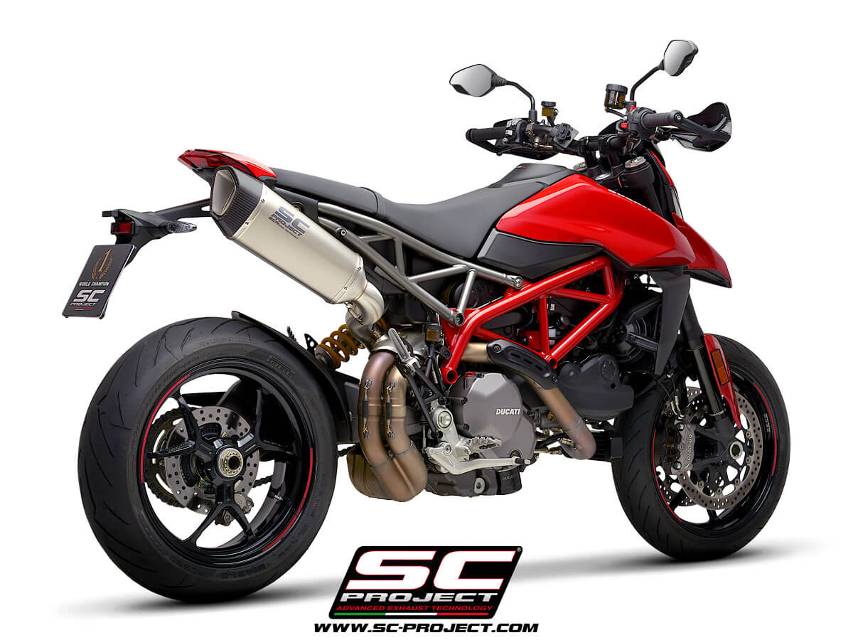 DUCATI HYPERMOTARD 950 - RVE - SP (2021 - 2022) - EURO 5 SC1-R Muffler, titanium, with carbon fiber end cap