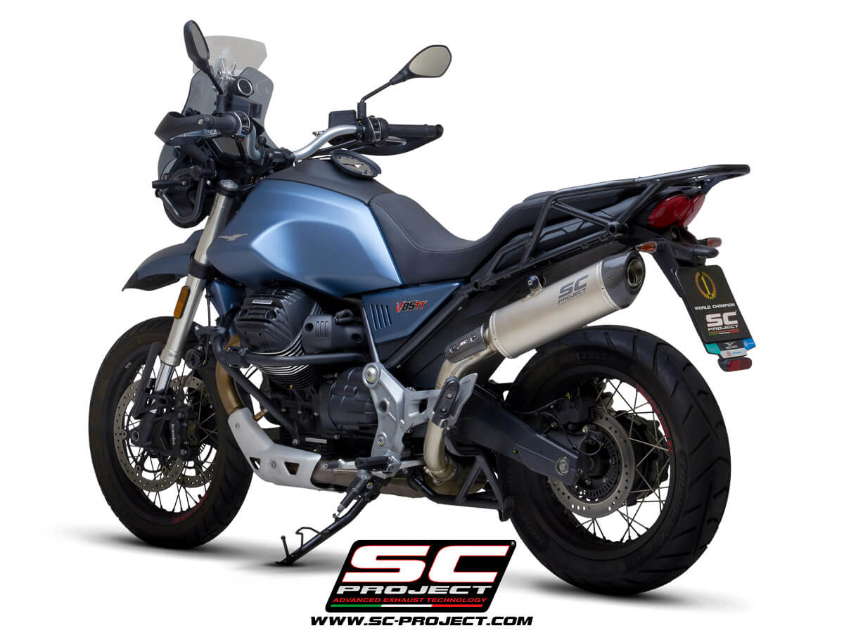 MOTO GUZZI V85 TT (2019-2020) X-Plorer II GT Muffler, with Carbon fibre end cap