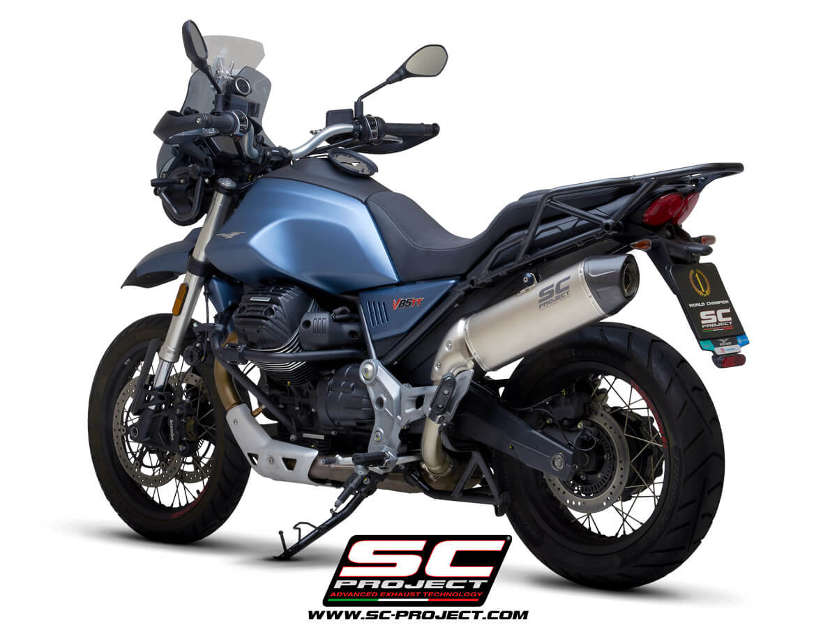 MOTO GUZZI V85 TT (2019-2020) X-Plorer II GT Muffler, with Carbon fibre end cap