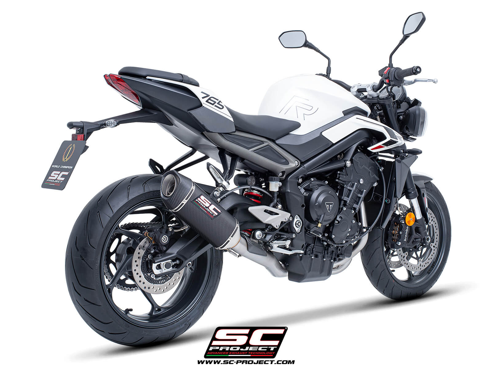 Triumph STREET TRIPLE 765 R - RS (2023 - 2024) 3-1 Stainless steel full exhaust system, with SC1-S carbon exhaust