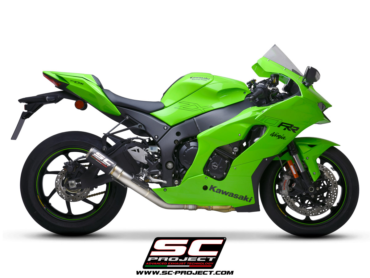 KAWASAKI NINJA ZX-10R - RR (2021) CR-T Muffler, carbon fiber, with titanium end cap, with de-cat link pipe