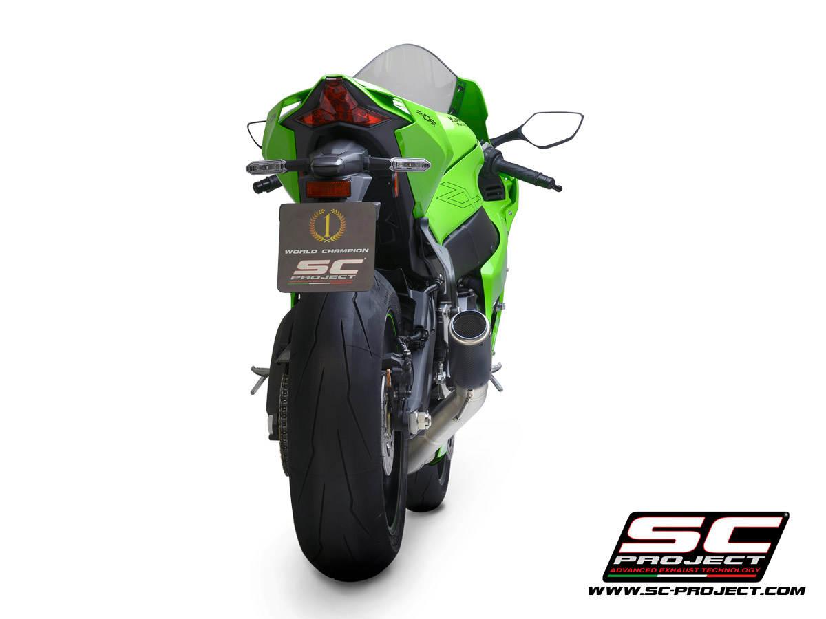 KAWASAKI NINJA ZX-10R - RR (2021) CR-T Muffler, carbon fiber, with titanium end cap, with de-cat link pipe