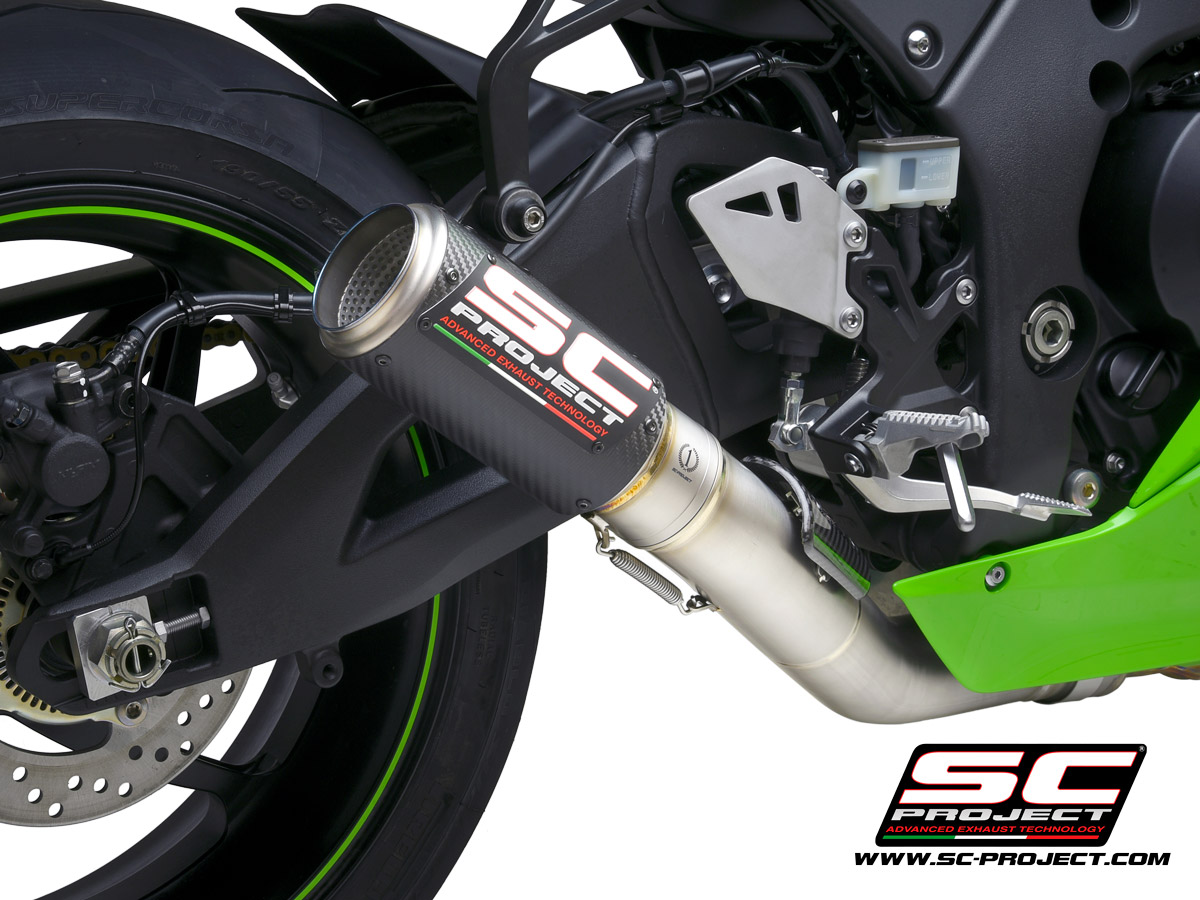 KAWASAKI NINJA ZX-10R - RR (2021) CR-T Muffler, carbon fiber, with titanium end cap, with de-cat link pipe