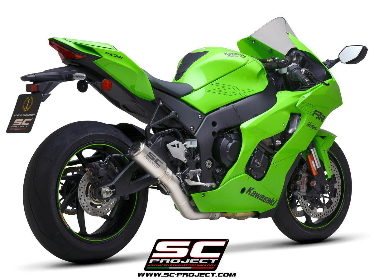 KAWASAKI NINJA ZX-10R - RR (2021) CR-T Muffler, titanium, with titanium end cap, with de-cat link pipe