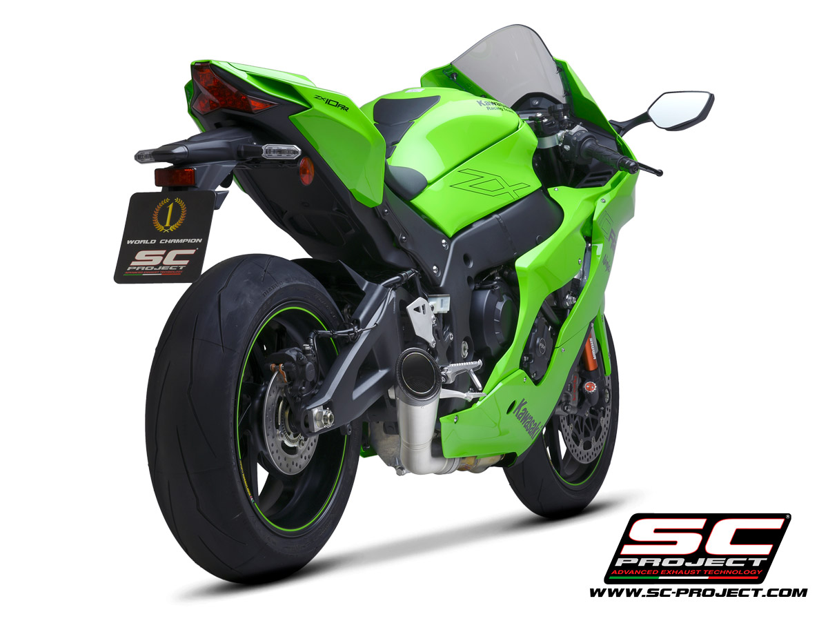 KAWASAKI NINJA ZX-10R - RR (2021) S1 Muffler, titanium, with carbon fiber end cap, with de-cat link pipe