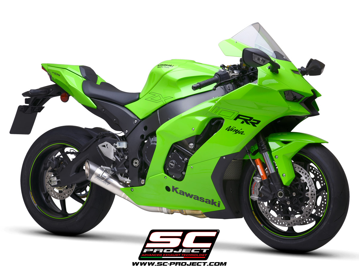 KAWASAKI NINJA ZX-10R - RR (2021) S1 Muffler, titanium, with carbon fiber end cap, with de-cat link pipe