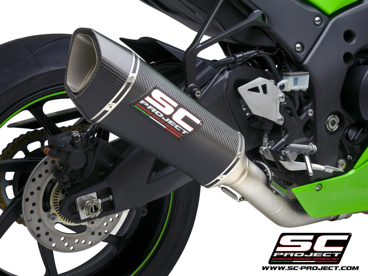 KAWASAKI NINJA ZX-10R - RR (2021) SC1-R Muffler, carbon fiber, with carbon fiber end cap, with de-cat link pipe