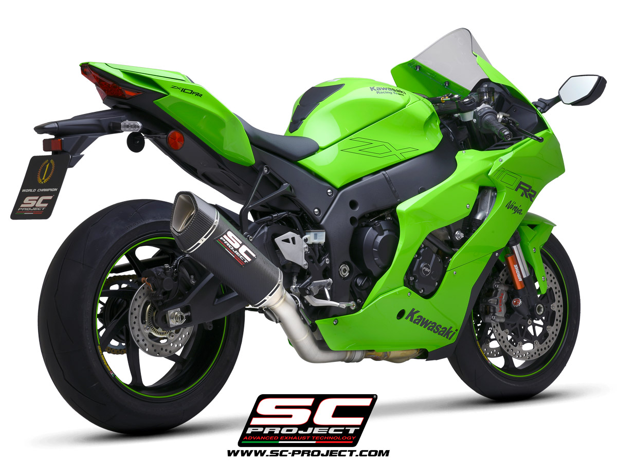 KAWASAKI NINJA ZX-10R - RR (2021) SC1-R Muffler, carbon fiber, with carbon fiber end cap, with de-cat link pipe