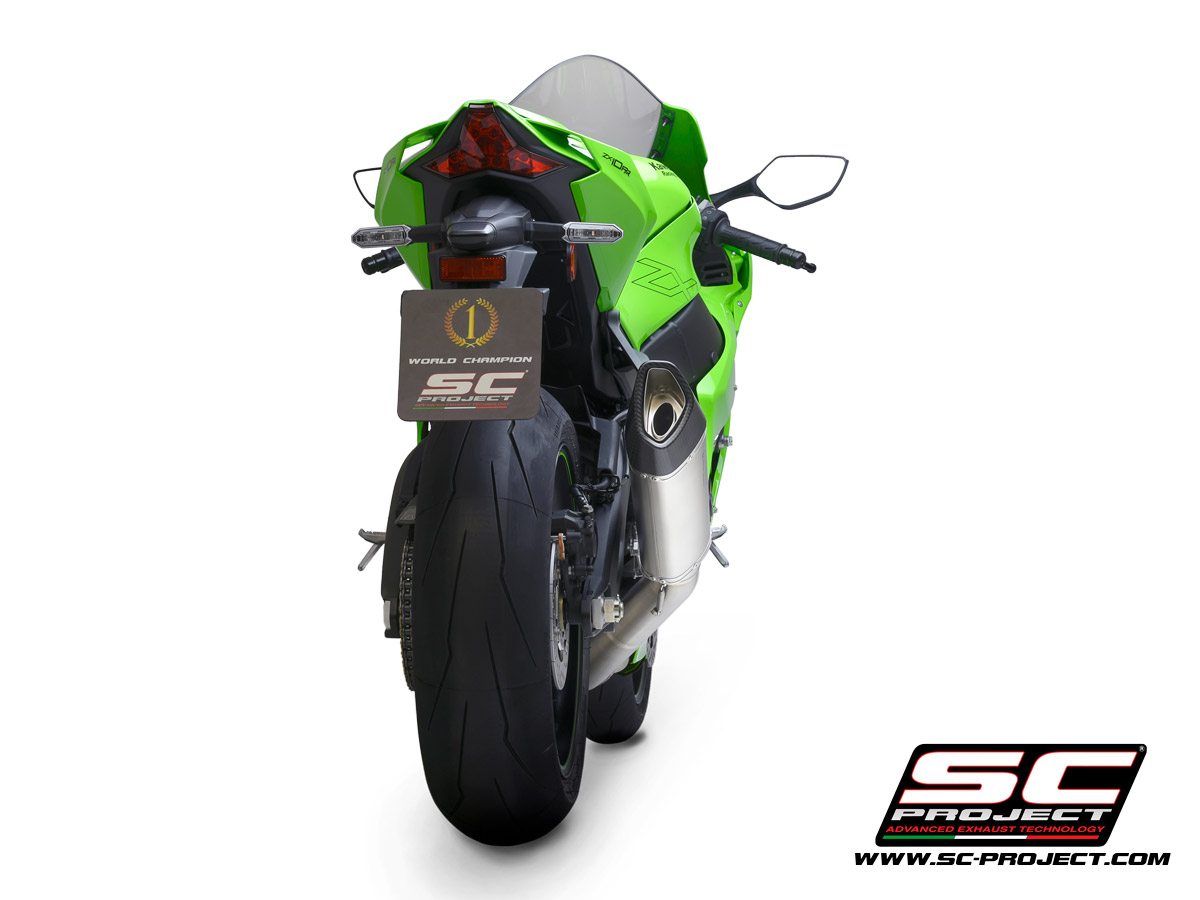 KAWASAKI NINJA ZX-10R - RR (2021) SC1-R Muffler, titanium, with carbon fiber end cap, with de-cat link pipe