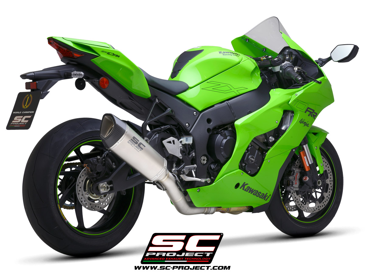 KAWASAKI NINJA ZX-10R - RR (2021) SC1-R Muffler, titanium, with carbon fiber end cap, with de-cat link pipe