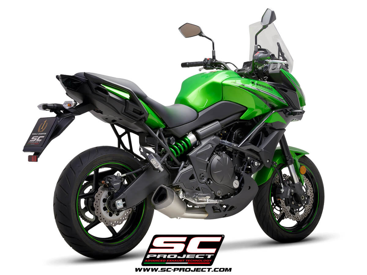 KAWASAKI VERSYS 650 (2021) Full exhaust system 2-1, with SC1-R GT Muffler, with carbon fiber end cap