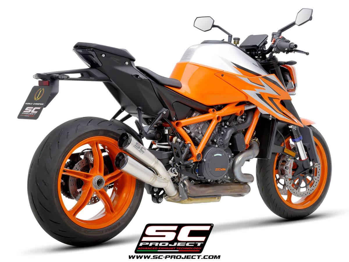 KTM 1290 SUPER DUKE R (2020) - EURO 4 Twin S1-CNC titanium exhaust, with CNC machined end cap