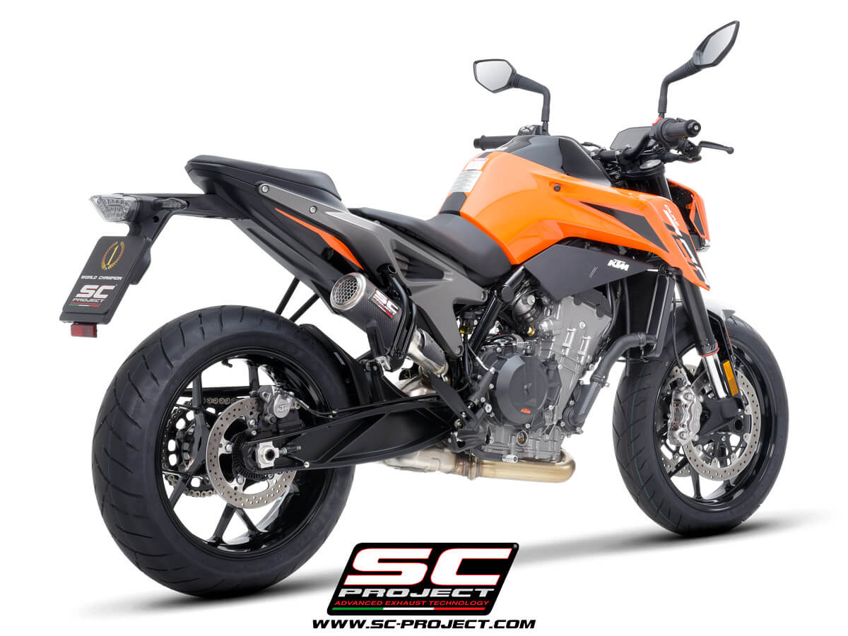 KTM 790 DUKE (2023 - 2024) CR-T M2 carbon exhaust, with stoneguard grid