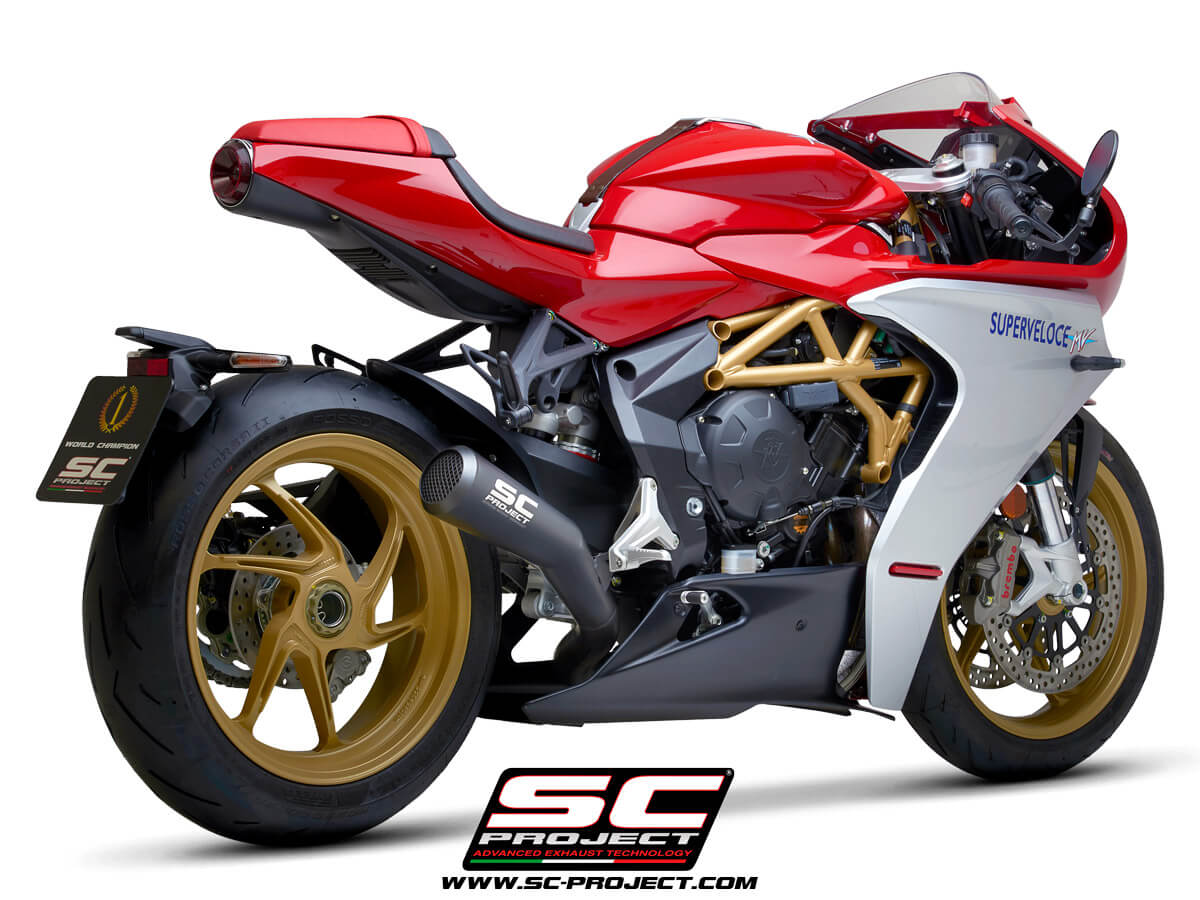 MV AGUSTA Superveloce 800 (2019-2021) Conic 70'S Muffler, stainless steel, matt black painted