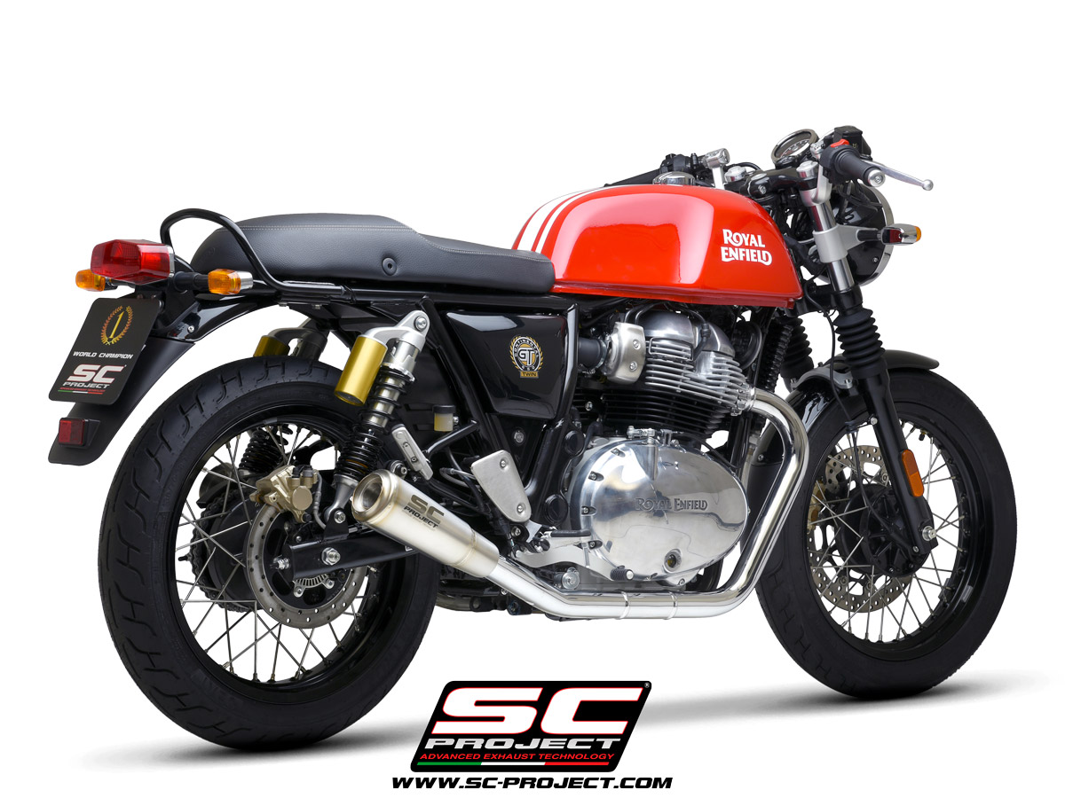 ROYAL ENFIELD CONTINENTAL GT 650 (2019 - 2021) Pair of S1-GP Mufflers, brushed stainless steel