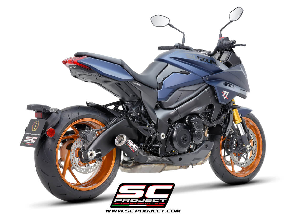 SUZUKI KATANA (2022 - 2024) CR-T carbon exhaust, with stoneguard grid