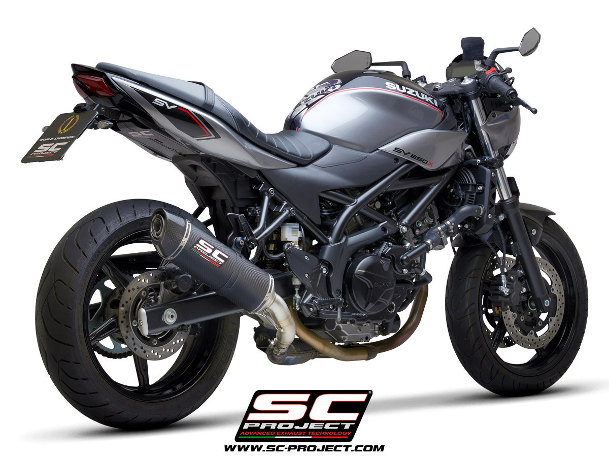 SUZUKI SV650 / SV650 A2 (2021) - EURO 5 Oval Muffler, with Carbon fiber end cap