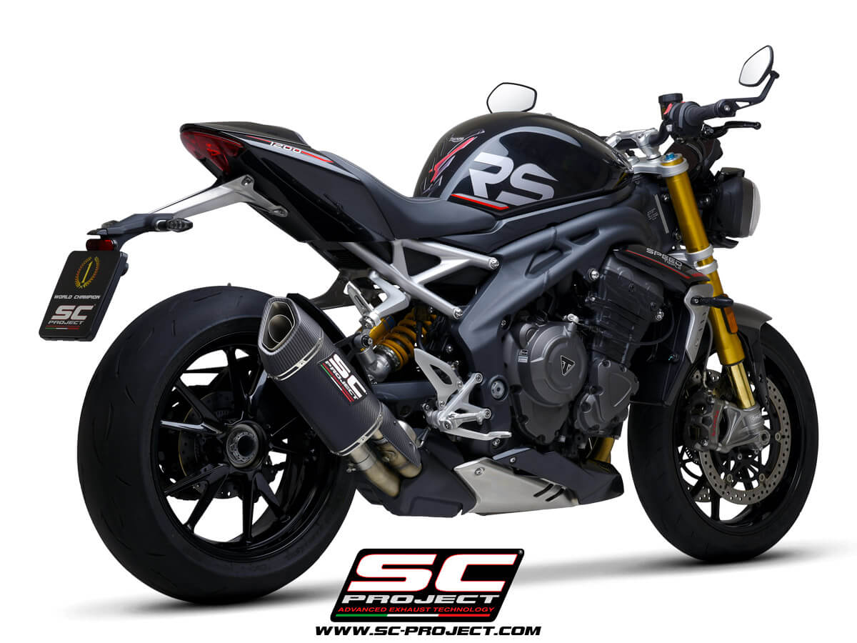 TRIUMPH SPEED TRIPLE 1200 RS (2021) - RR SC1-R GT Muffler, Carbon, with Carbon fiber end cap