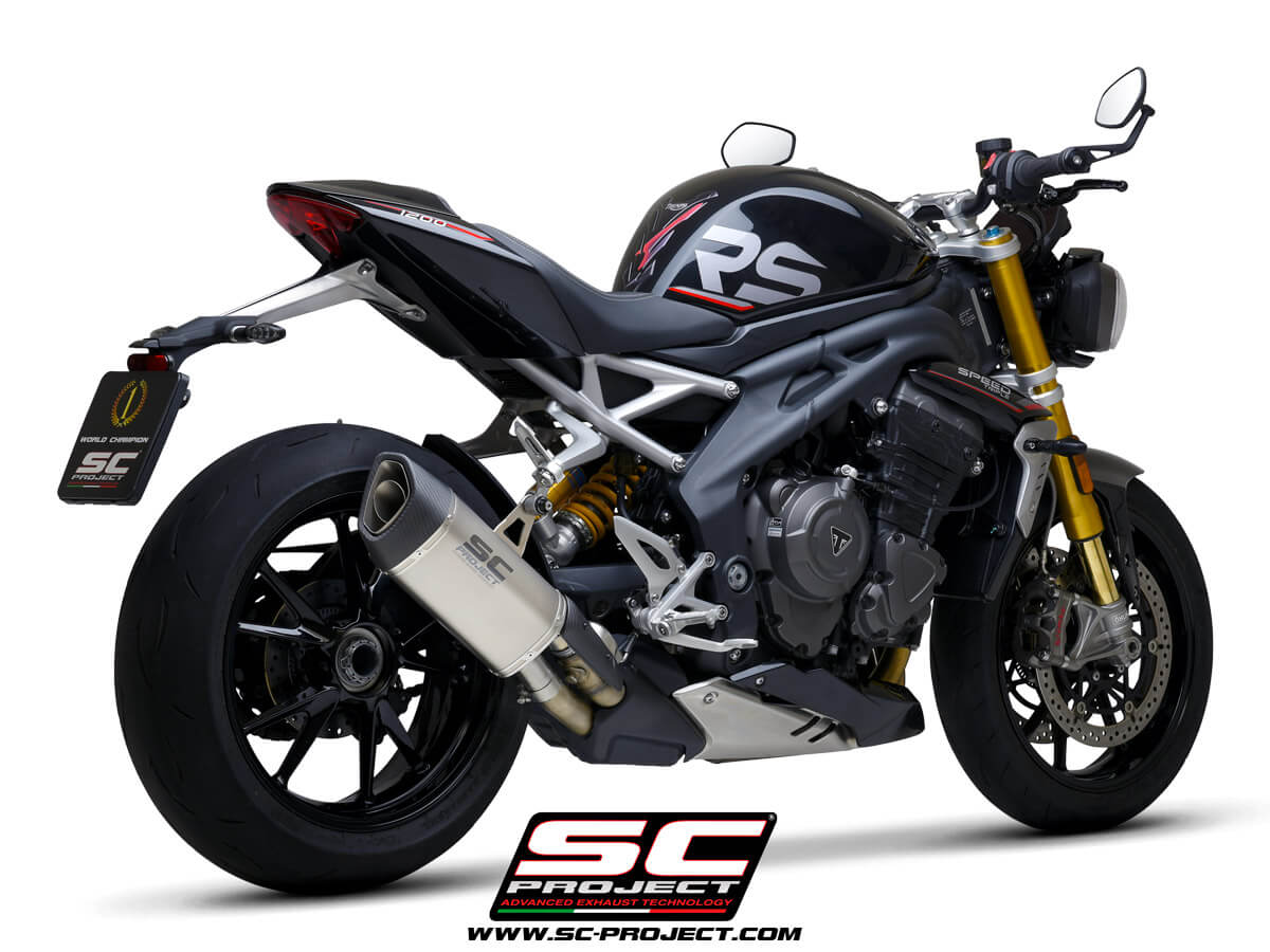 TRIUMPH SPEED TRIPLE 1200 RS (2021) - RR SC1-R GT Muffler, Titanium, with Carbon fiber end cap