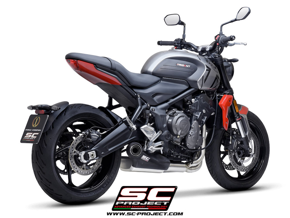 TRIUMPH TRIDENT 660 (2021-2022) STR-1 muffler, with full 3-1 exhaust system Stainless Steel Aisi 304 - Euro 5