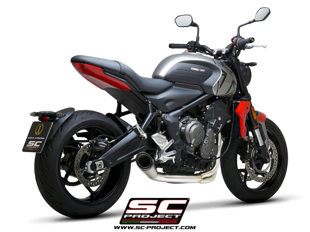 TRIUMPH TRIDENT 660 (2021 - 2022) S1 muffler, titanium, with full 3-1 exhaust system Stainless Steel Aisi 304 - Racing